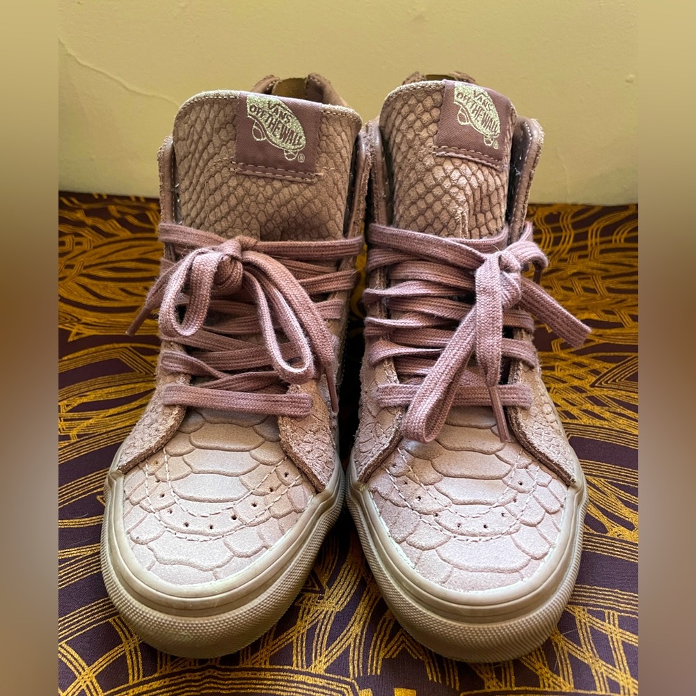 Lavender Snake Skin High Too Vans 3.5